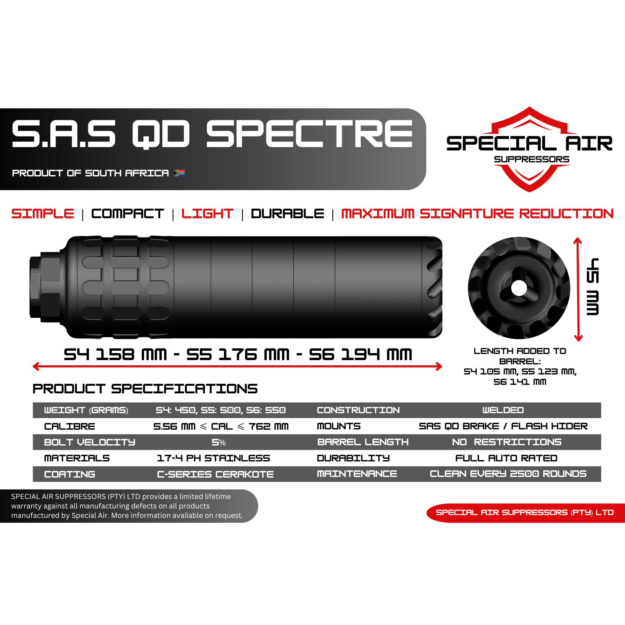 QD SPECTRE SUPPRESSOR